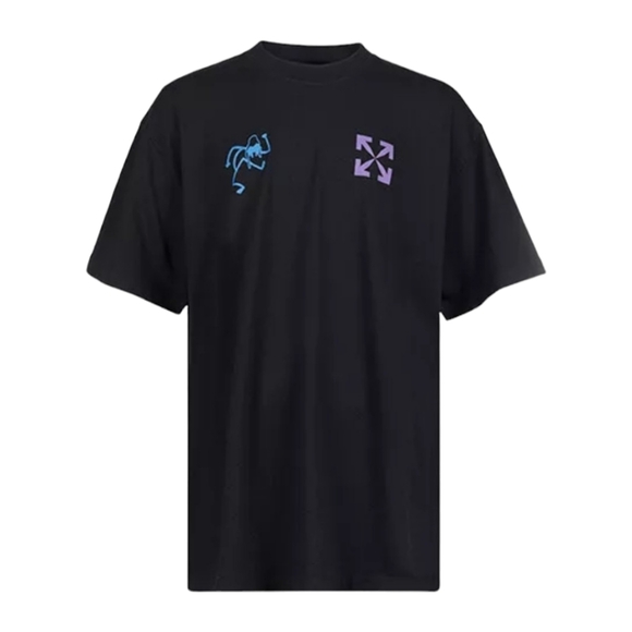 Off-White Men's Seasonal Blue 90's Liquid Over Shortsleeve Tee Black Blue sz MED - Picture 6 of 9